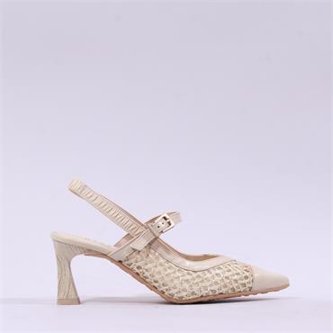 Hispanitas Giorgia Woven Slingback Heel - Cream